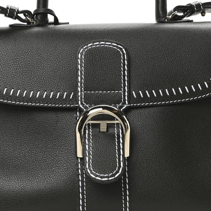Delvaux Grained Calfskin Rodeo Surpique MM Brillant Satchel British Green 8 of 10