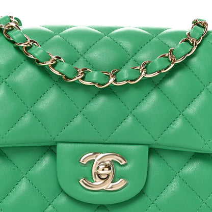 Chanel Lambskin Quilted Mini Square Flap Green 6 of 11