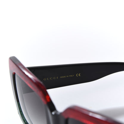 Gucci Acetate Square Frame Sunglasses GG0083S Glitter Red Black Green 6 of 7