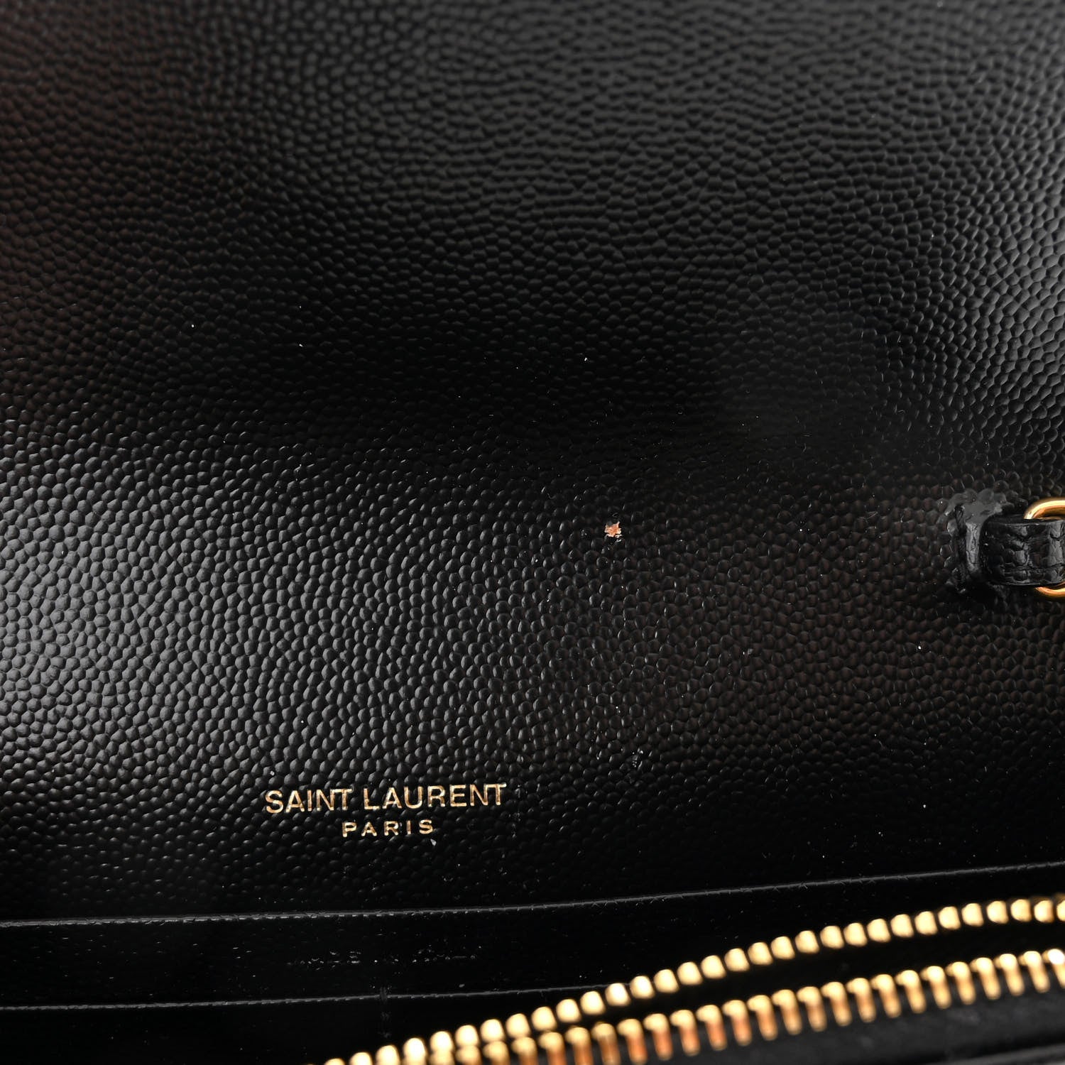 Saint Laurent Grain De Poudre Matelasse Chevron Monogram Envelope Chain Wallet Black 11 of 12