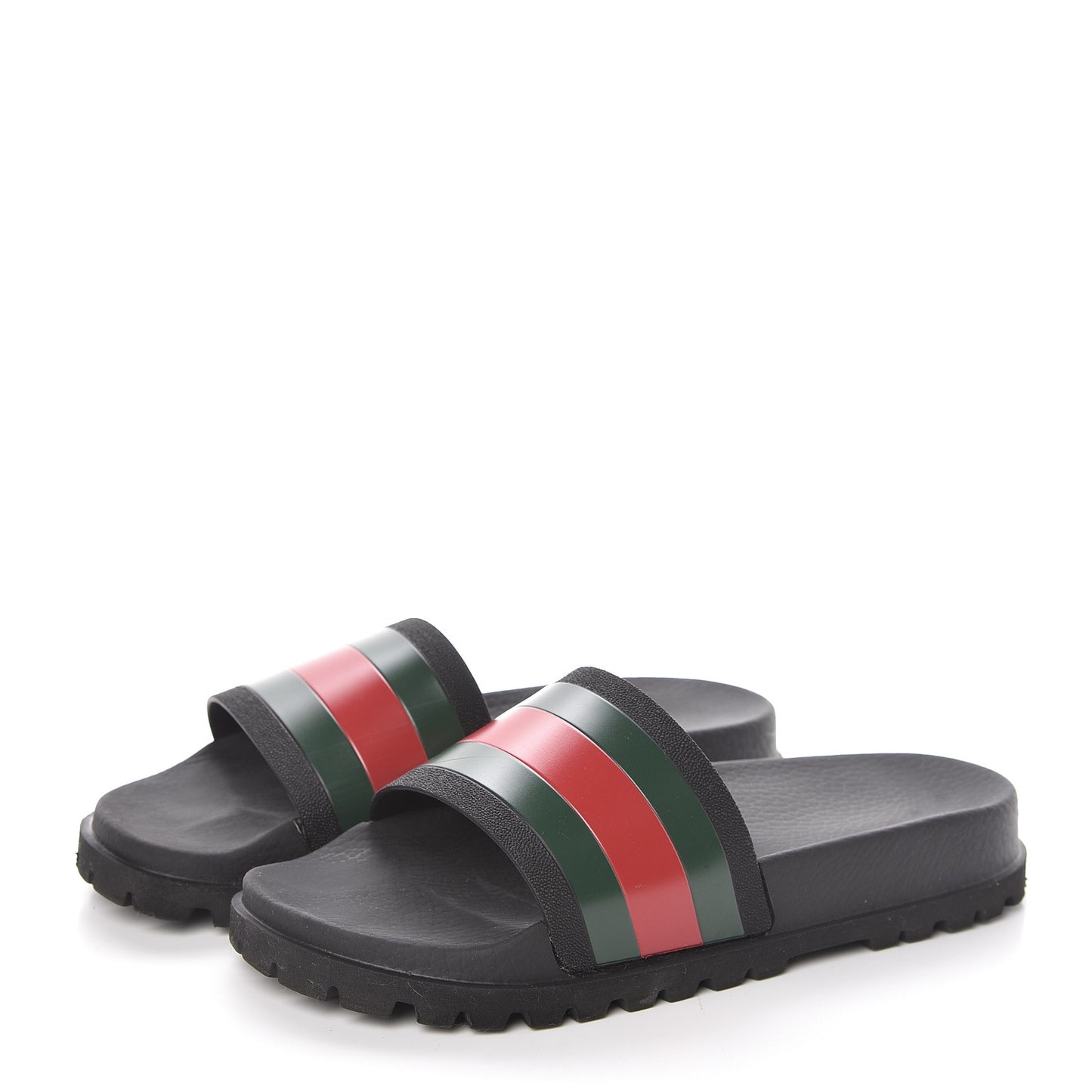 Rubber Web Mens Lug Sole Slide Sandals 8 Black Green Red