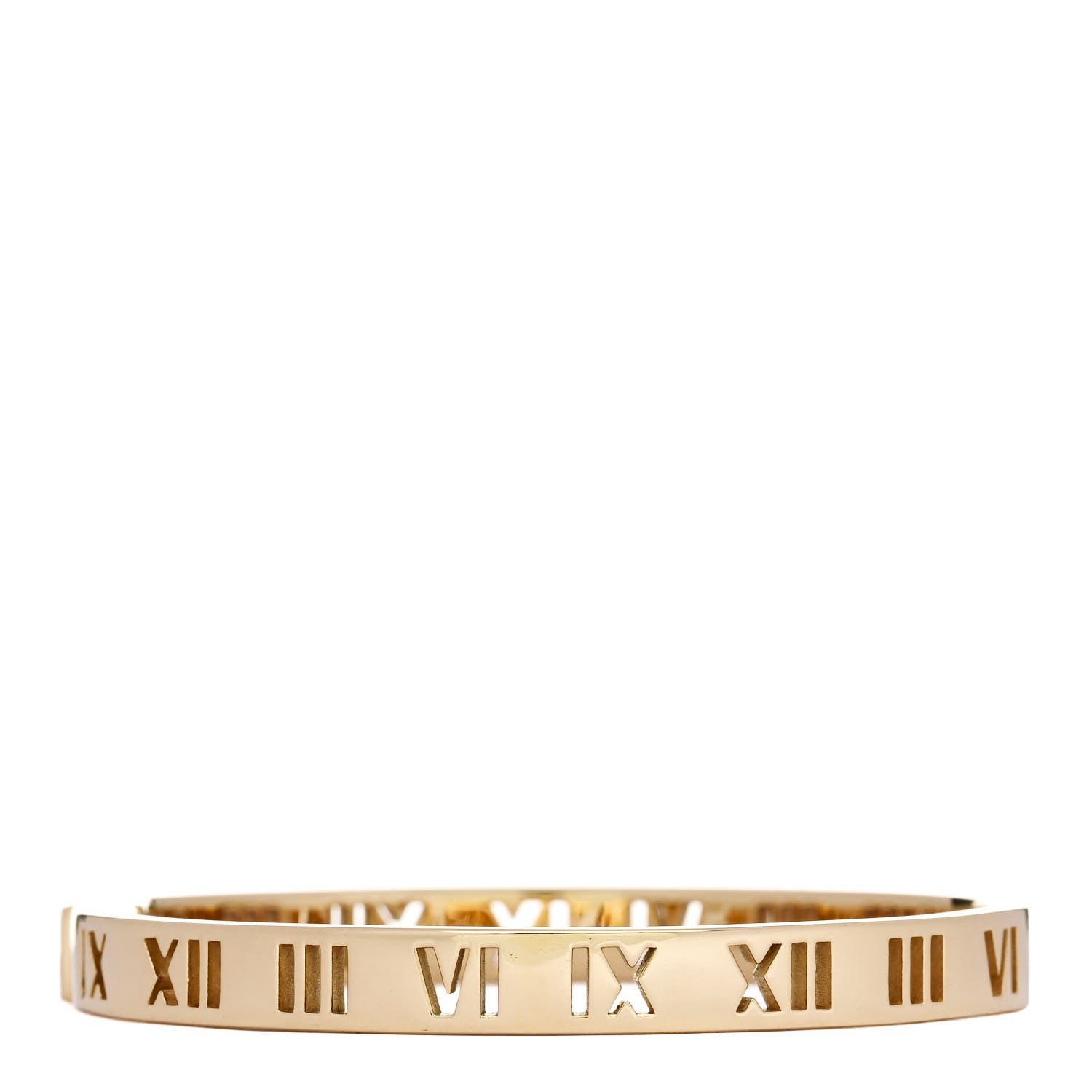 Tiffany 18K Yellow Gold Ruby Atlas Pierced Hinged Bangle Bracelet 2 of 3