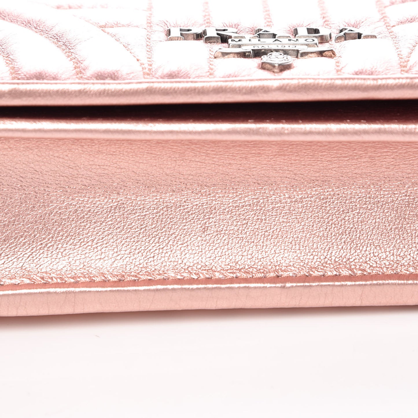 Metallic Nappa Mini Impunture Diagramme Chain Crossbody Bag Rosa Mordore