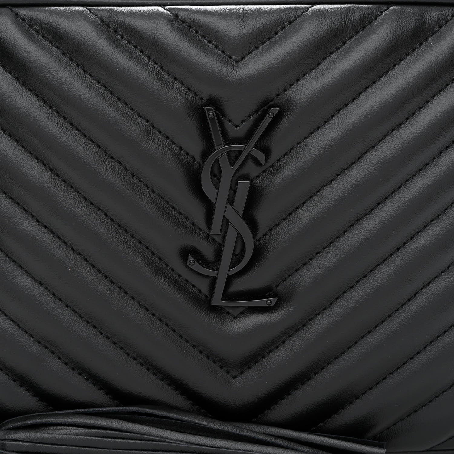 Saint Laurent Calfskin Matelasse Monogram Monochrome Lou Camera Bag Black 8 of 10