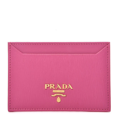 Prada Vitello Move Metal Card Case Fuxia 1 of 7