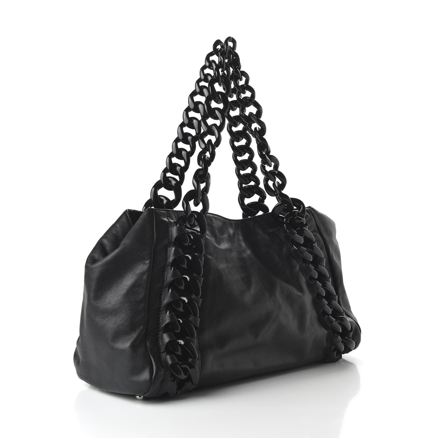 Chanel Calfskin Modern Chain Rhodoid East West Tote Black 3 of 10