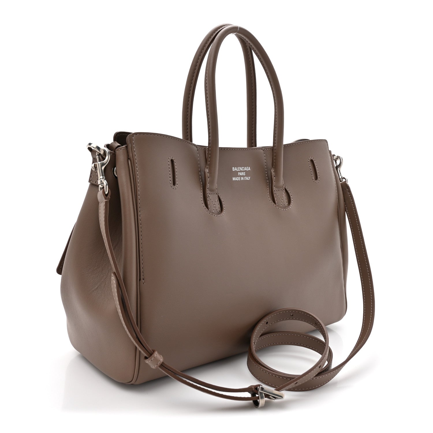 Balenciaga Smooth Calfskin Small Bel Air Carry All Bag Taupe 3 of 10