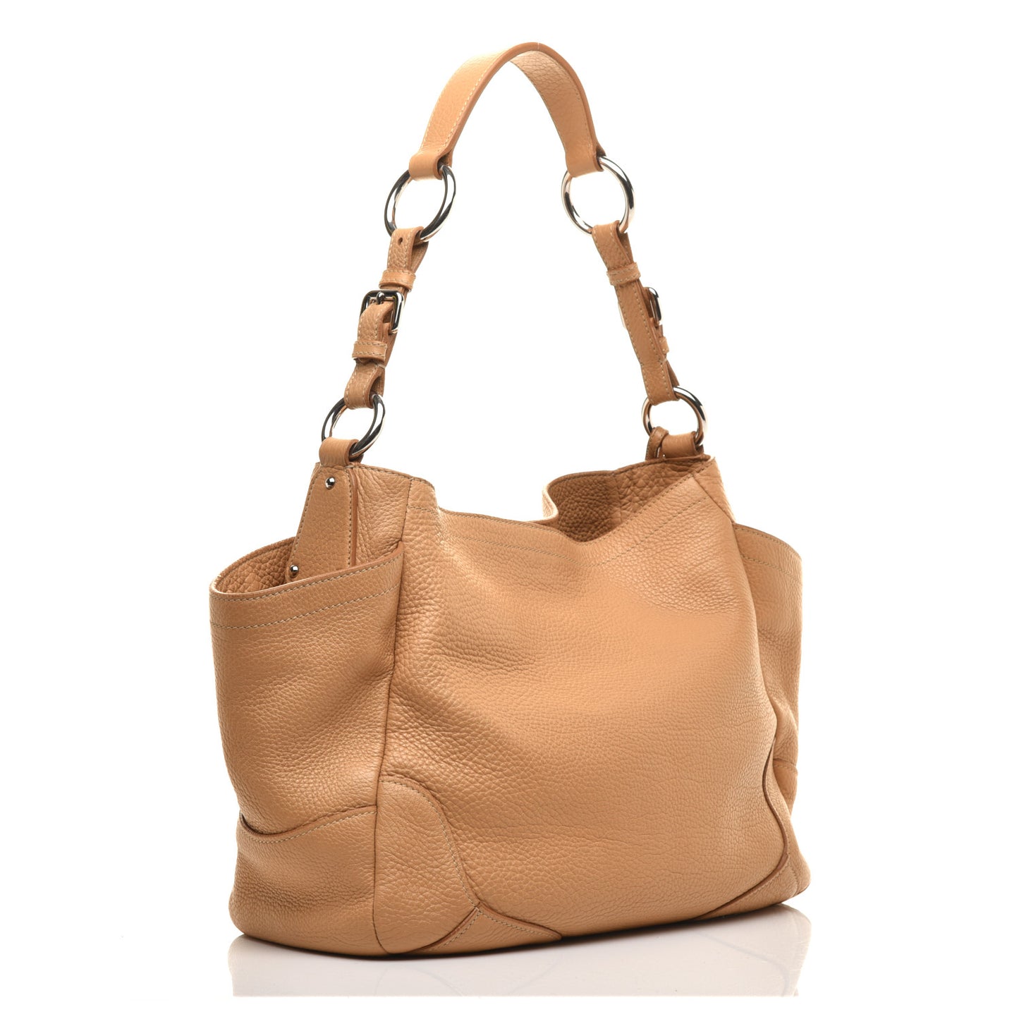 Vitello Daino Side Pocket Hobo Sabbia