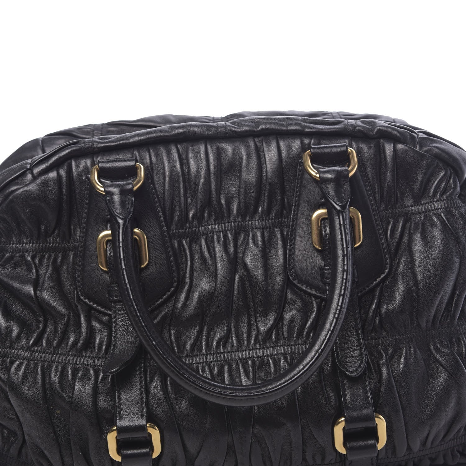 Prada Nappa Gaufre Buckle Bowler Black 11 of 11