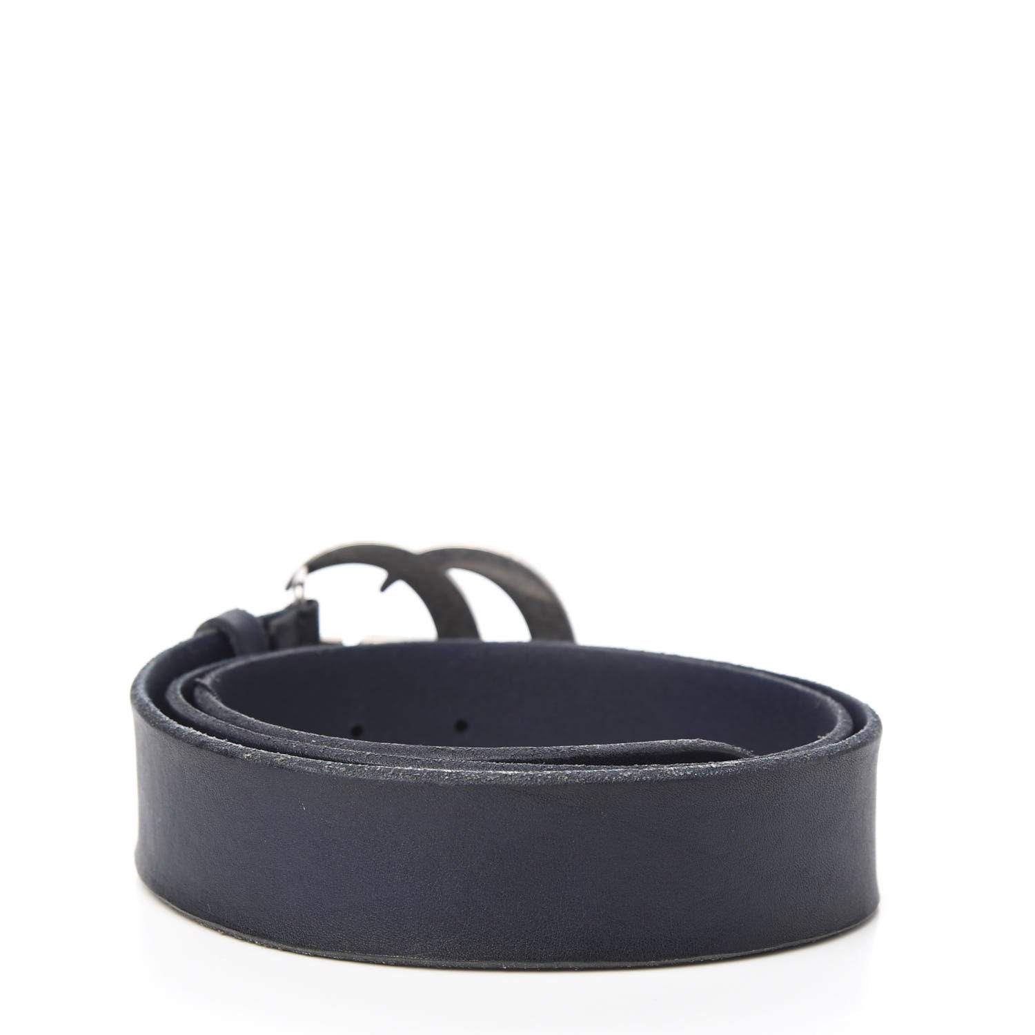 Gucci Cuoio Toscano Nickel Double Double G 40mm Belt 95 38 Blue 2 of 5