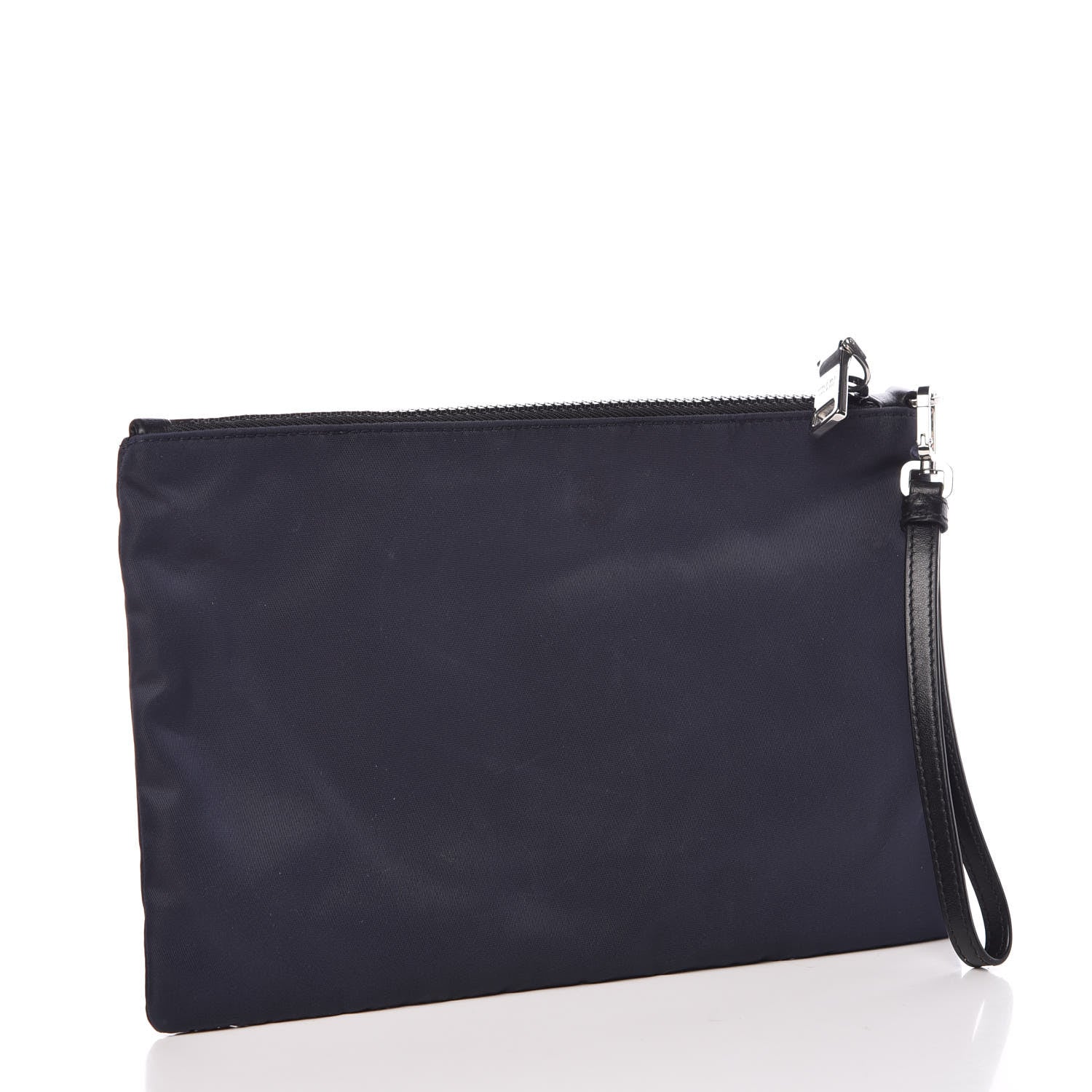Prada Tessuto Nylon Saffiano Wristlet Blue 3 of 7