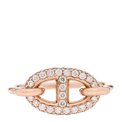 Hermes 18K Rose Gold Diamond Farandole Ring 52 6 1 of 5