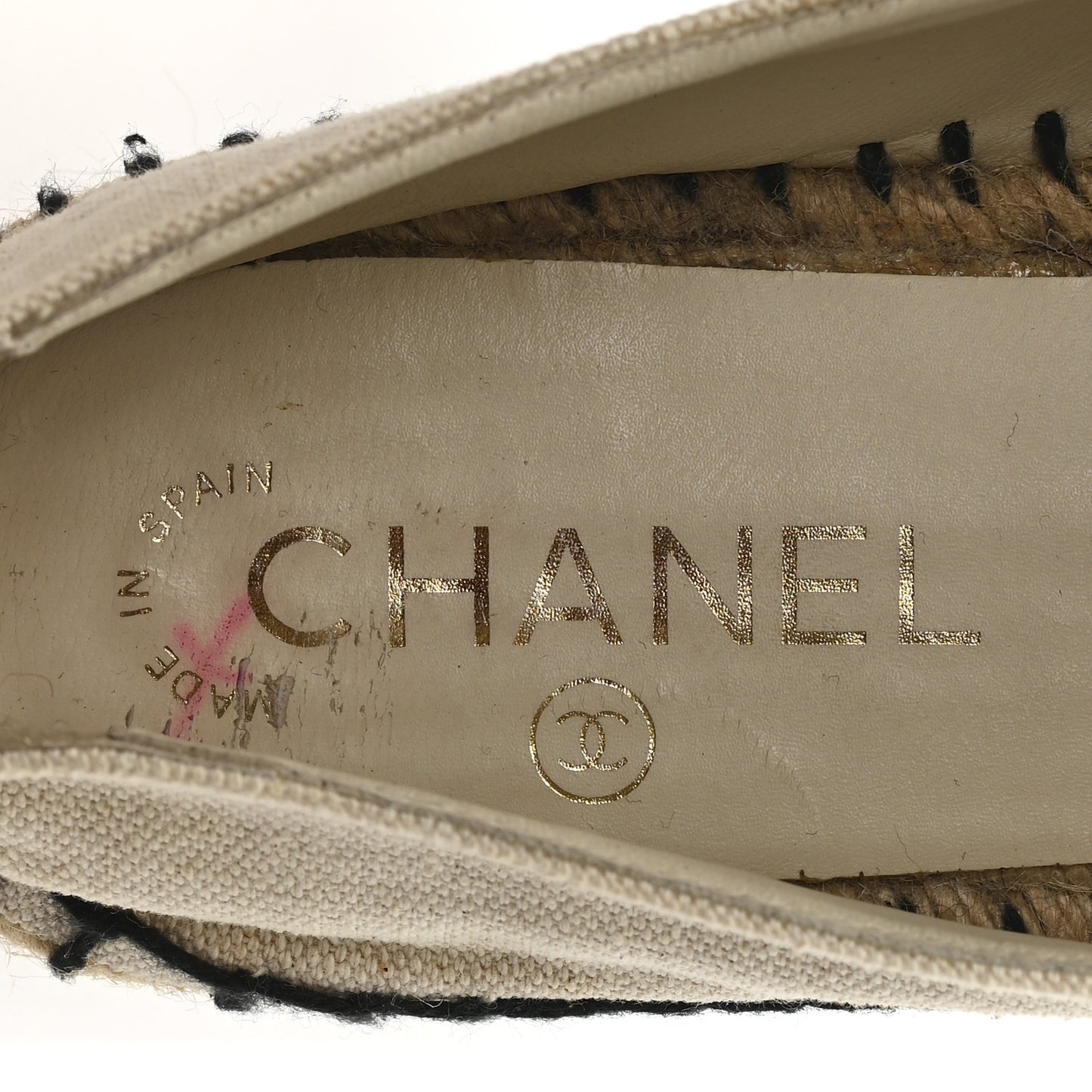 Fabric Biarritz CC Espadrilles 38 Beige Black