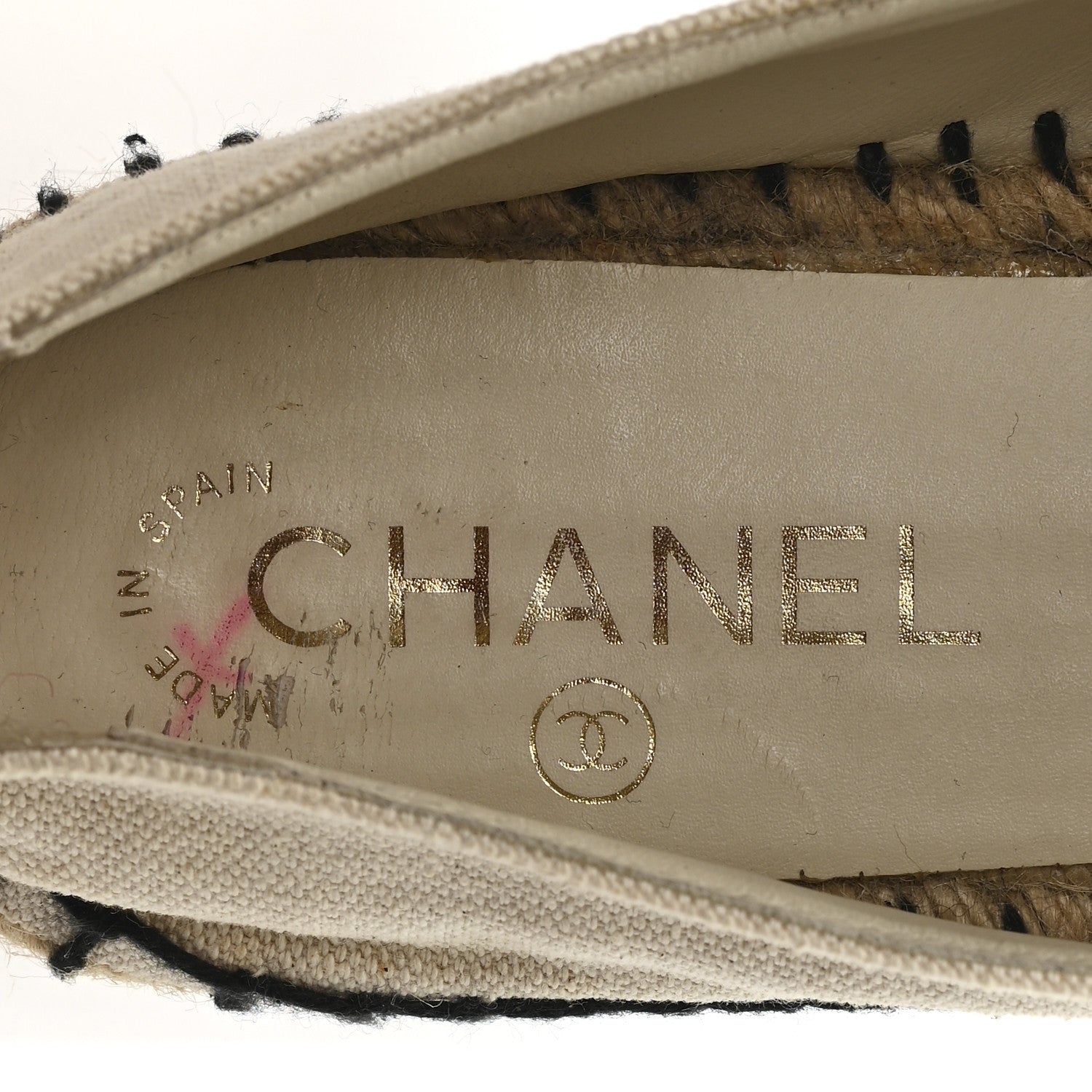 Chanel Fabric Biarritz CC Espadrilles 38 Beige Black 8 of 10