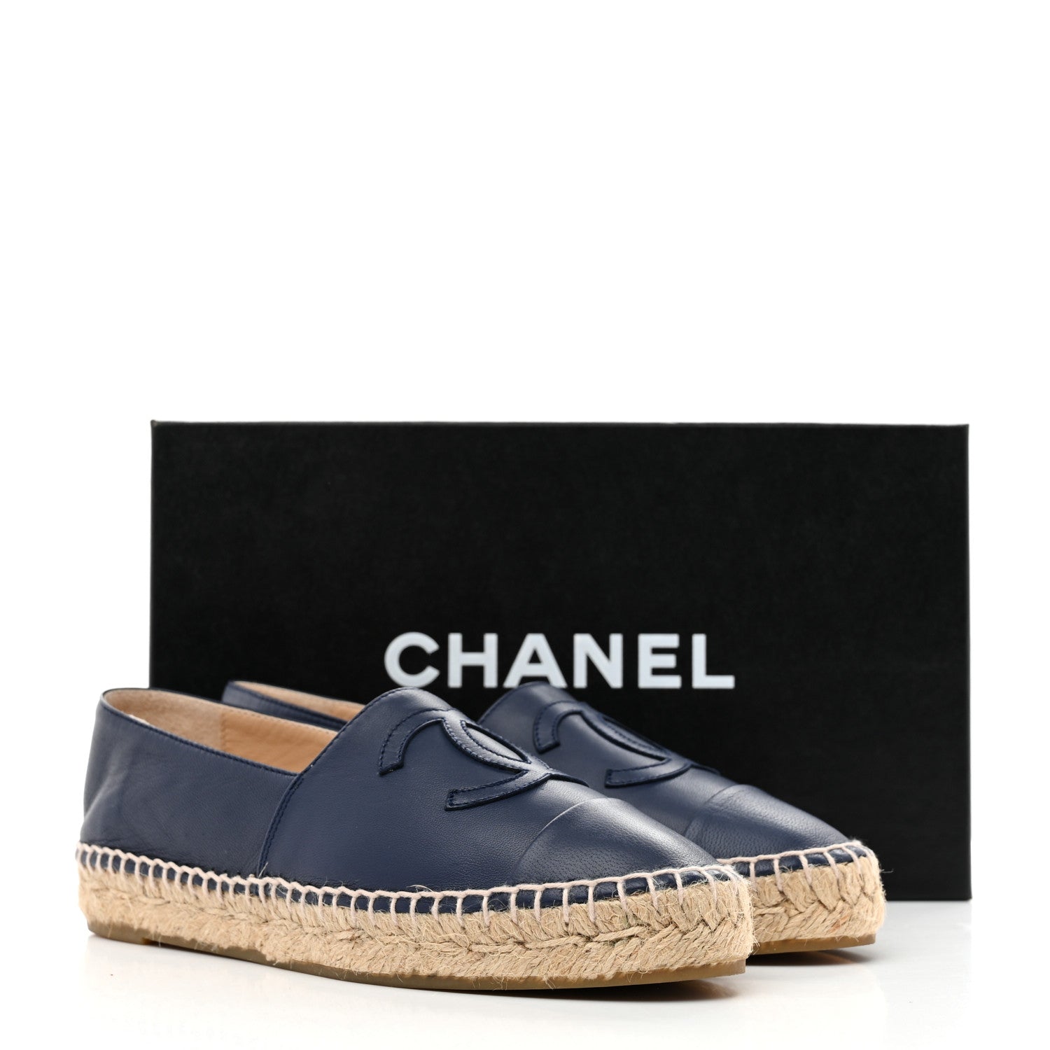 CHANEL バレッタ濃紺レザー ダブルCロゴ Chanel Lambskin CC Espadrilles 36 Dark Navy 1789679 – FASHIONPHILE