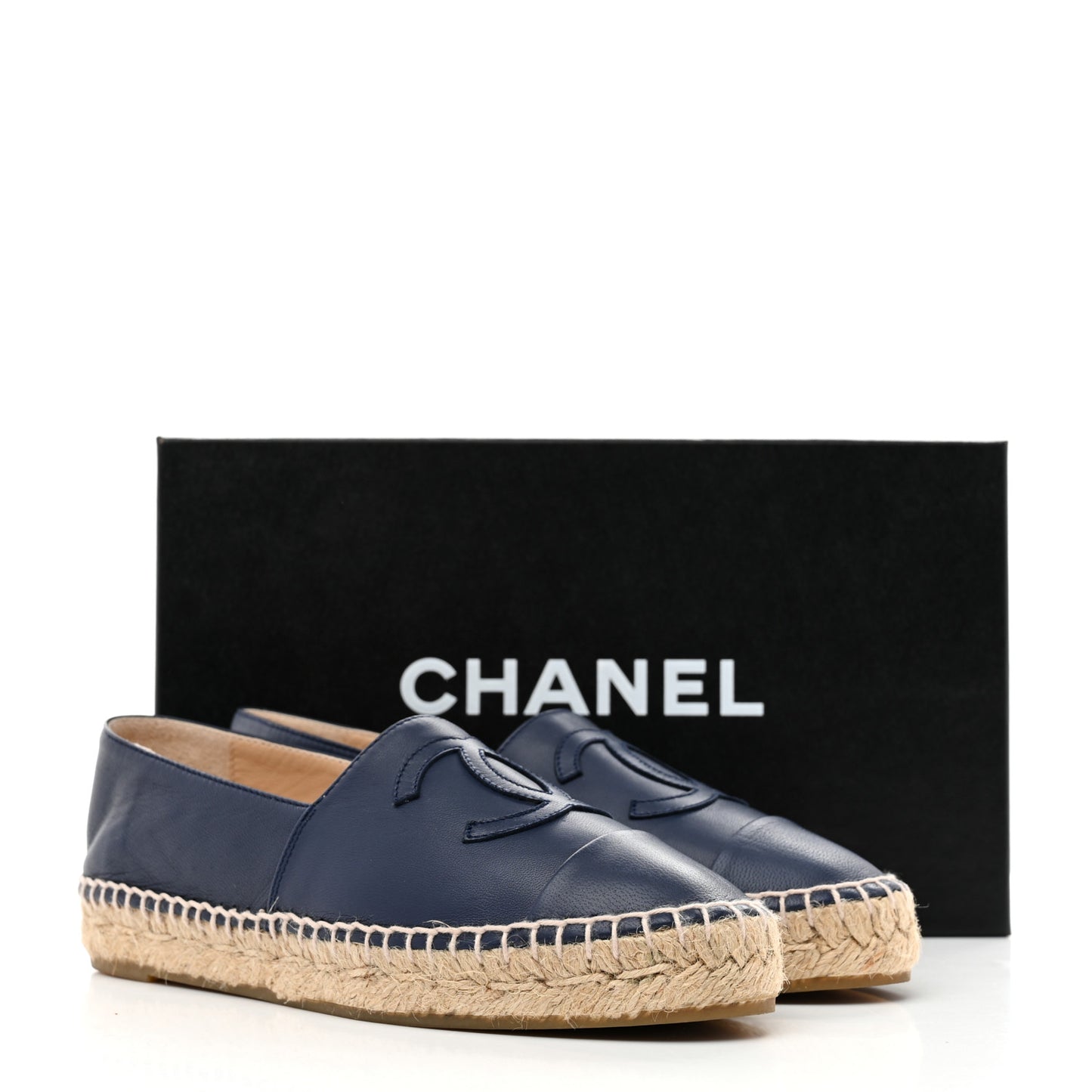 Lambskin CC Espadrilles 36 Dark Navy
