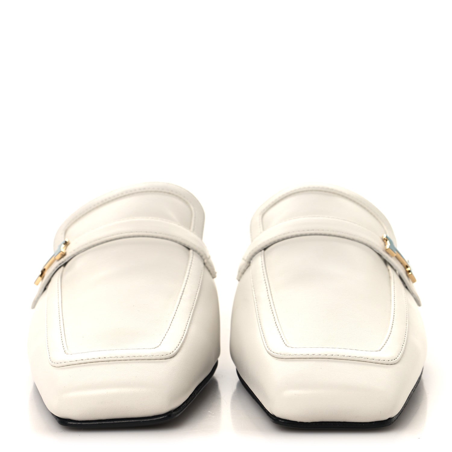 Hermes Calfskin Womens Groupie Mules 35 White 3 of 9