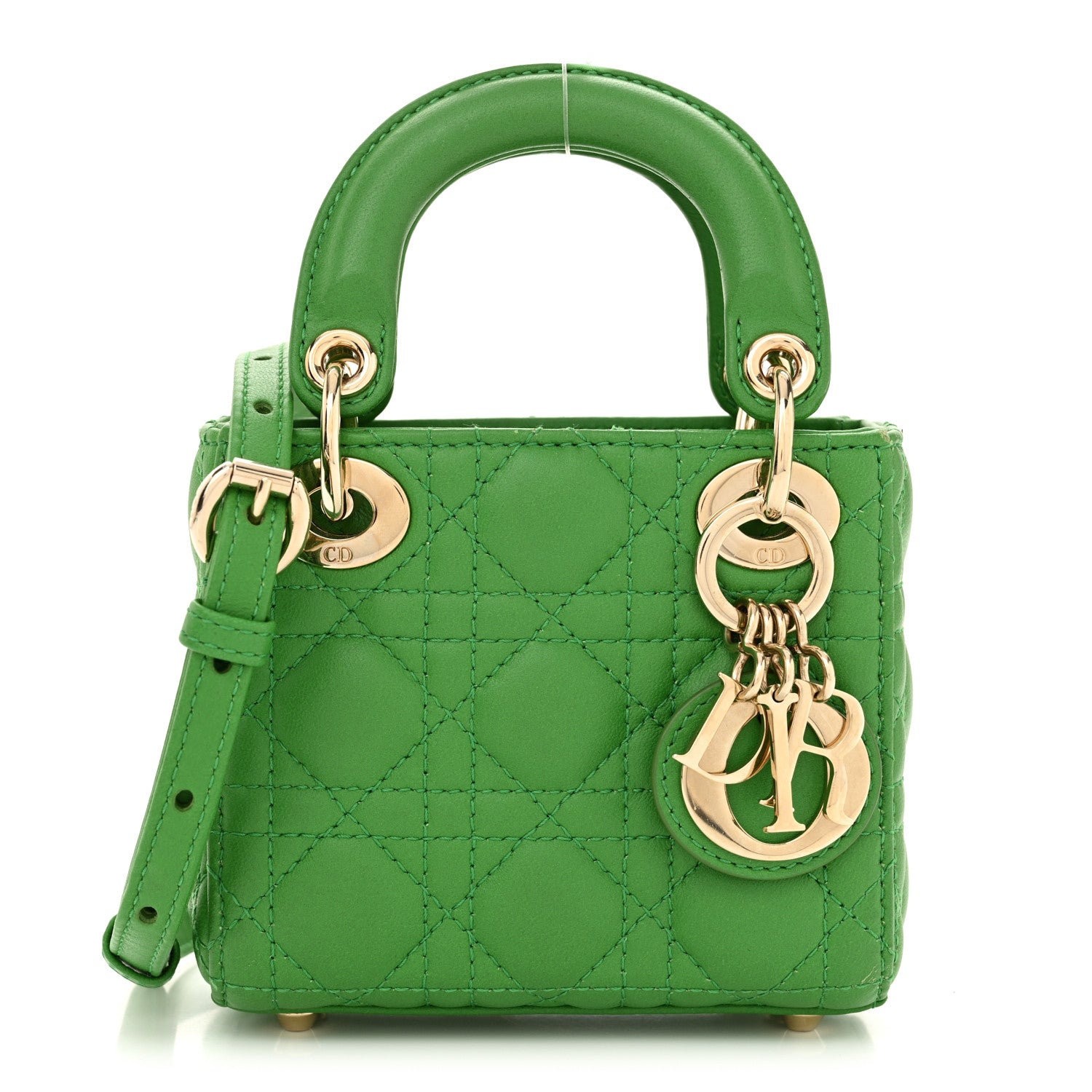 Christian Dior Lambskin Cannage Micro Lady Dior Green 1 of 13