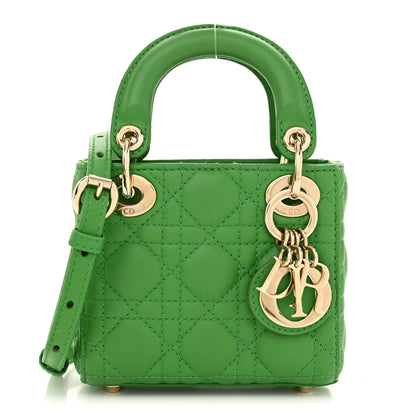 Christian Dior Lambskin Cannage Micro Lady Dior Green 1 of 13