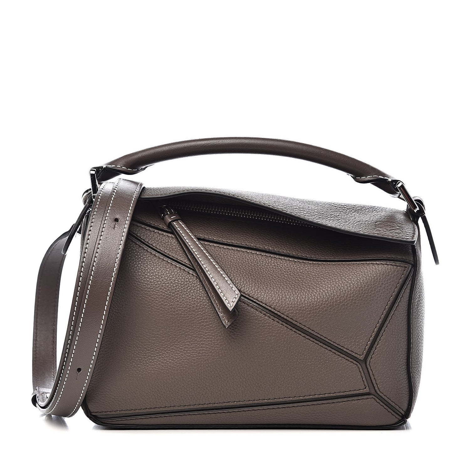 Calfskin Small Puzzle Bag Dark Taupe