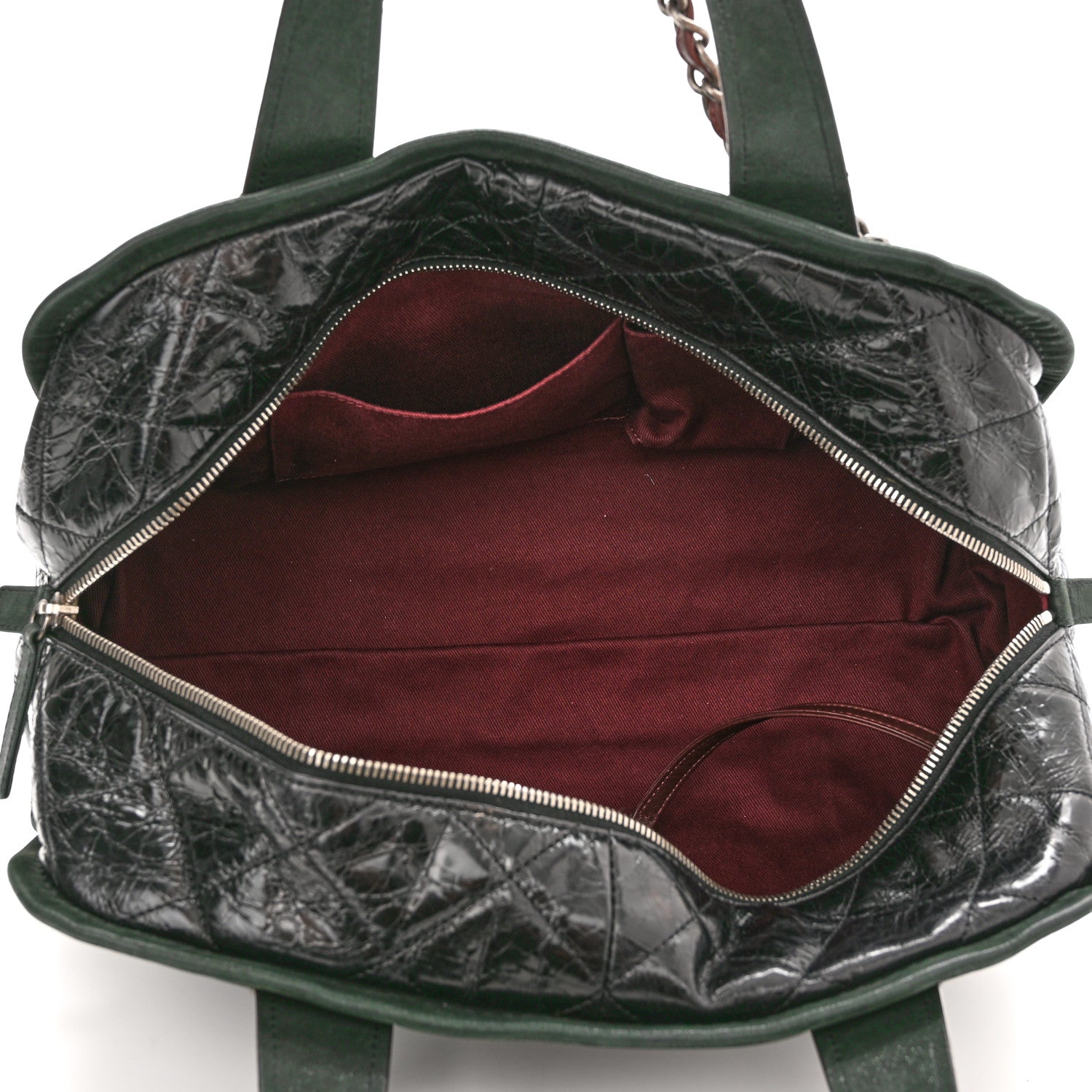 Chanel Iridescent Lambskin Aged Calfskin In The Mix Bowler Green 5 of 10