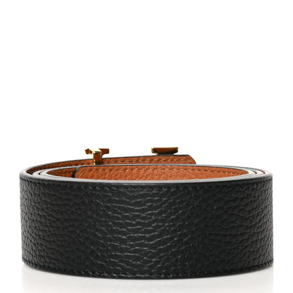 Louis Vuitton Taurillon Calfskin 30mm LV Initiales Reversible Belt 85 34 Black 2 of 6