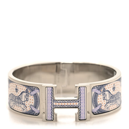 Hermes Enamel Wide Grand Apparat Remix Multico Clic Clac H Bracelet GM Lilas 1 of 4