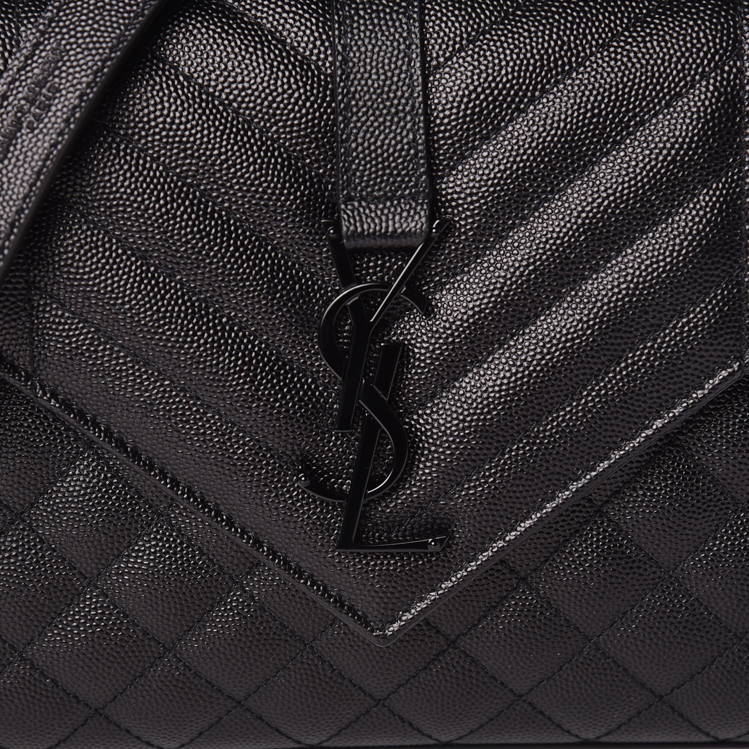 Saint Laurent Grain De Poudre Textured Mixed Matelasse Triquilt Medium Monogram Satchel Black 9 of 11