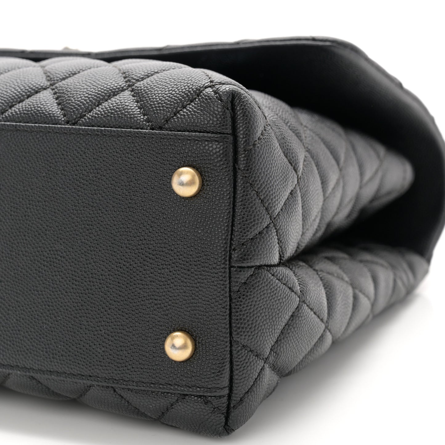 Caviar Quilted Medium Coco Handle Flap Black