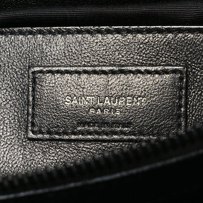 Saint Laurent Sheepskin Matelasse Chevron Monogram Monochrome Large College Satchel Black 6 of 10