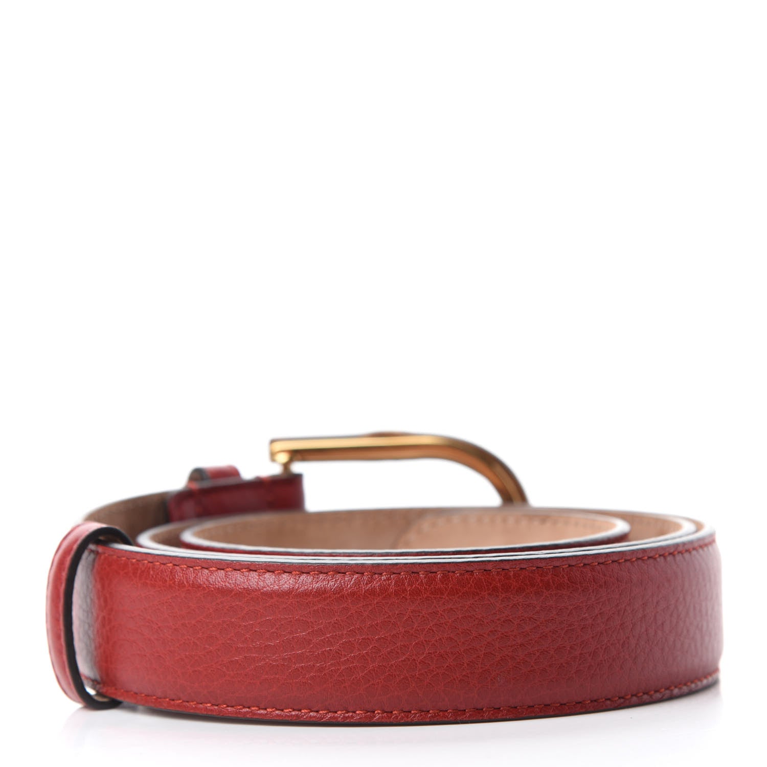 Gucci Calfskin Bamboo Buckle Belt 85 34 Red 2 of 6