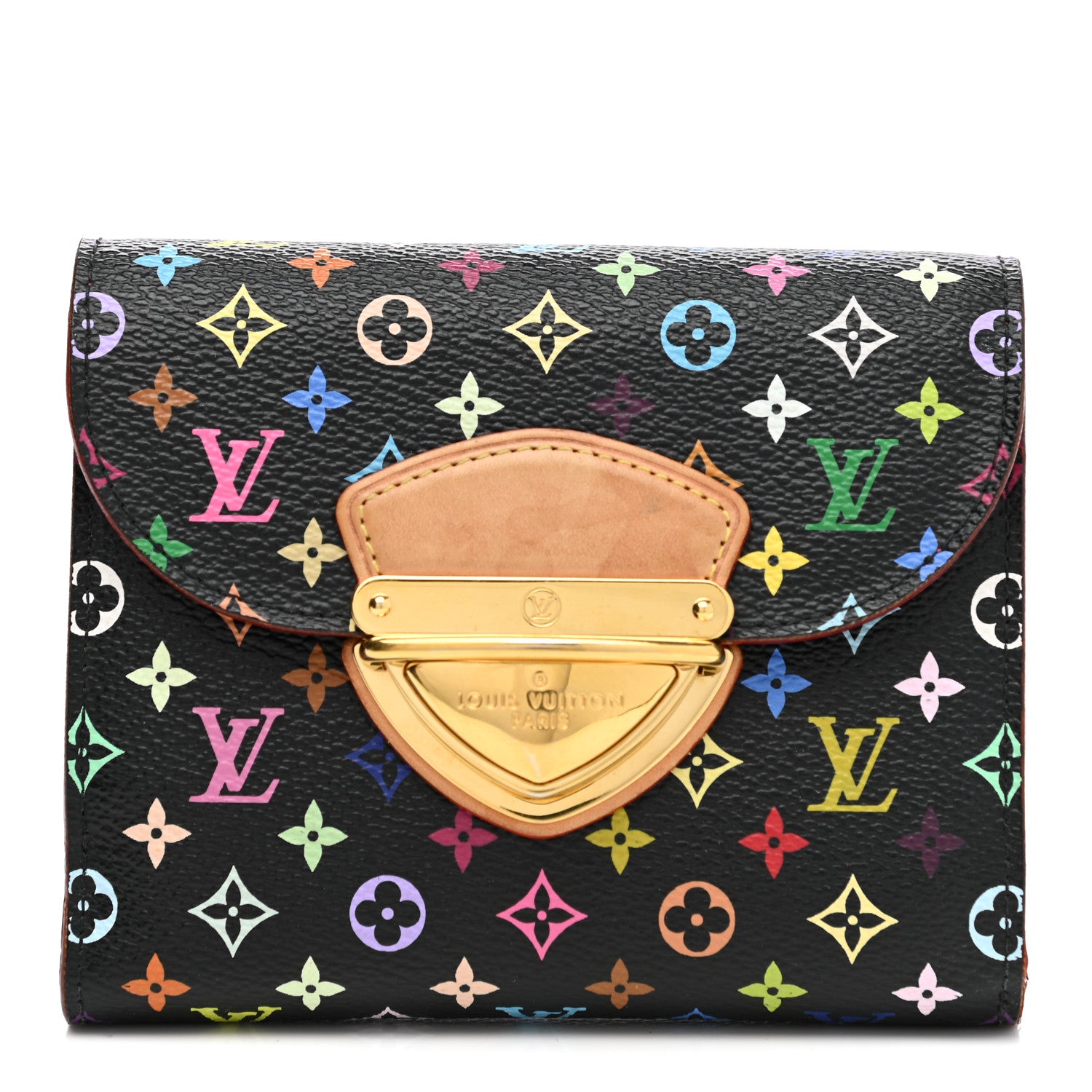Louis Vuitton Monogram Multicolor Joey Wallet Black Grenade 1 of 9