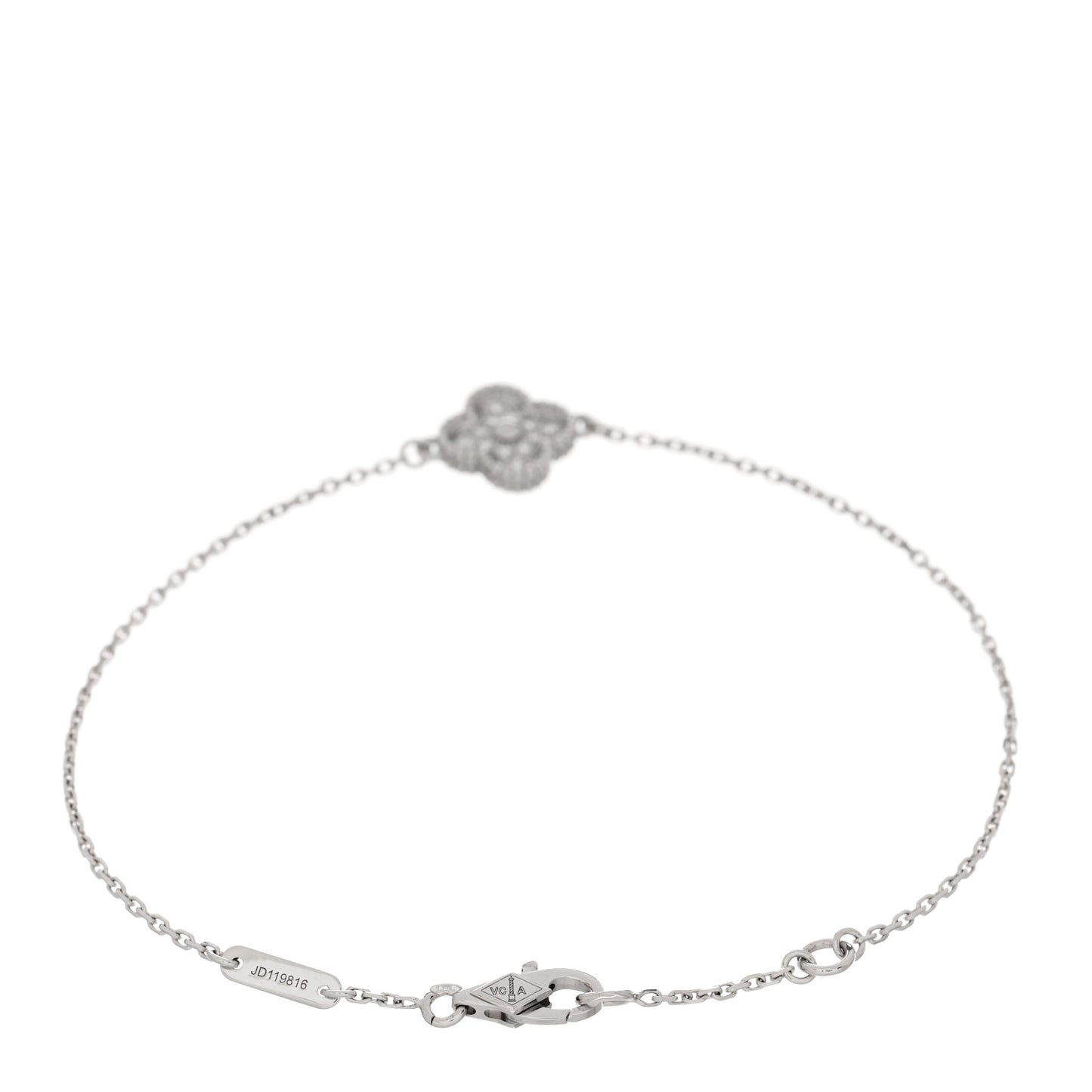 18K White Gold Diamond Sweet Alhambra Bracelet