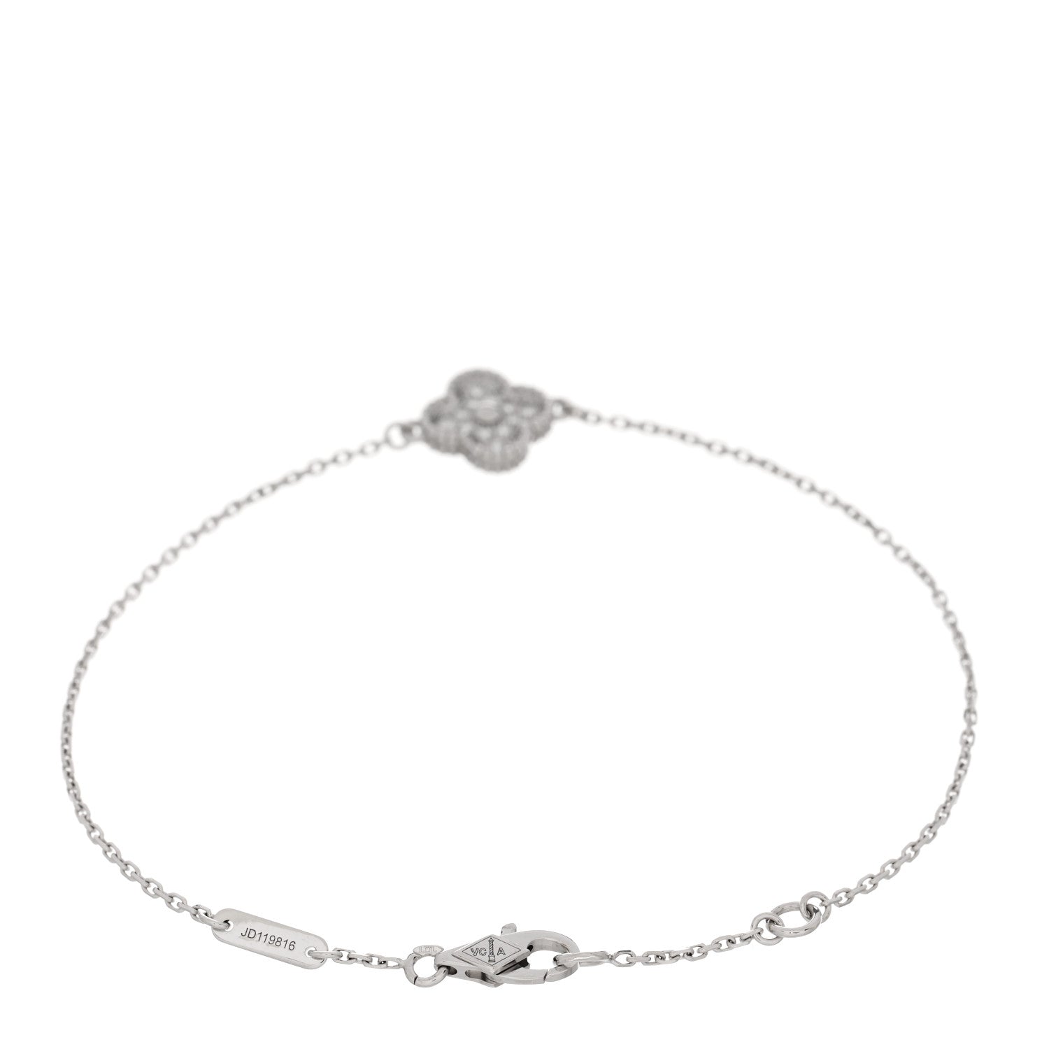 Van Cleef & Arpels 18K White Gold Diamond Sweet Alhambra Bracelet 2 of 5
