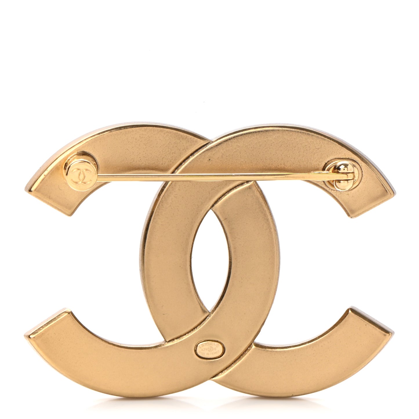Crystal CC Brooch Gold