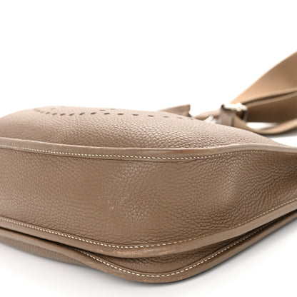 Hermes Taurillon Clemence EVELYNE III PM Etoupe 10 of 11