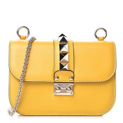 Valentino Garavani Vitello Small Glam Lock Rockstud Flap Naples Yellow 1 of 7