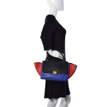 Celine Smooth Calfskin Small Tri-Color Trapeze Black 3 of 9