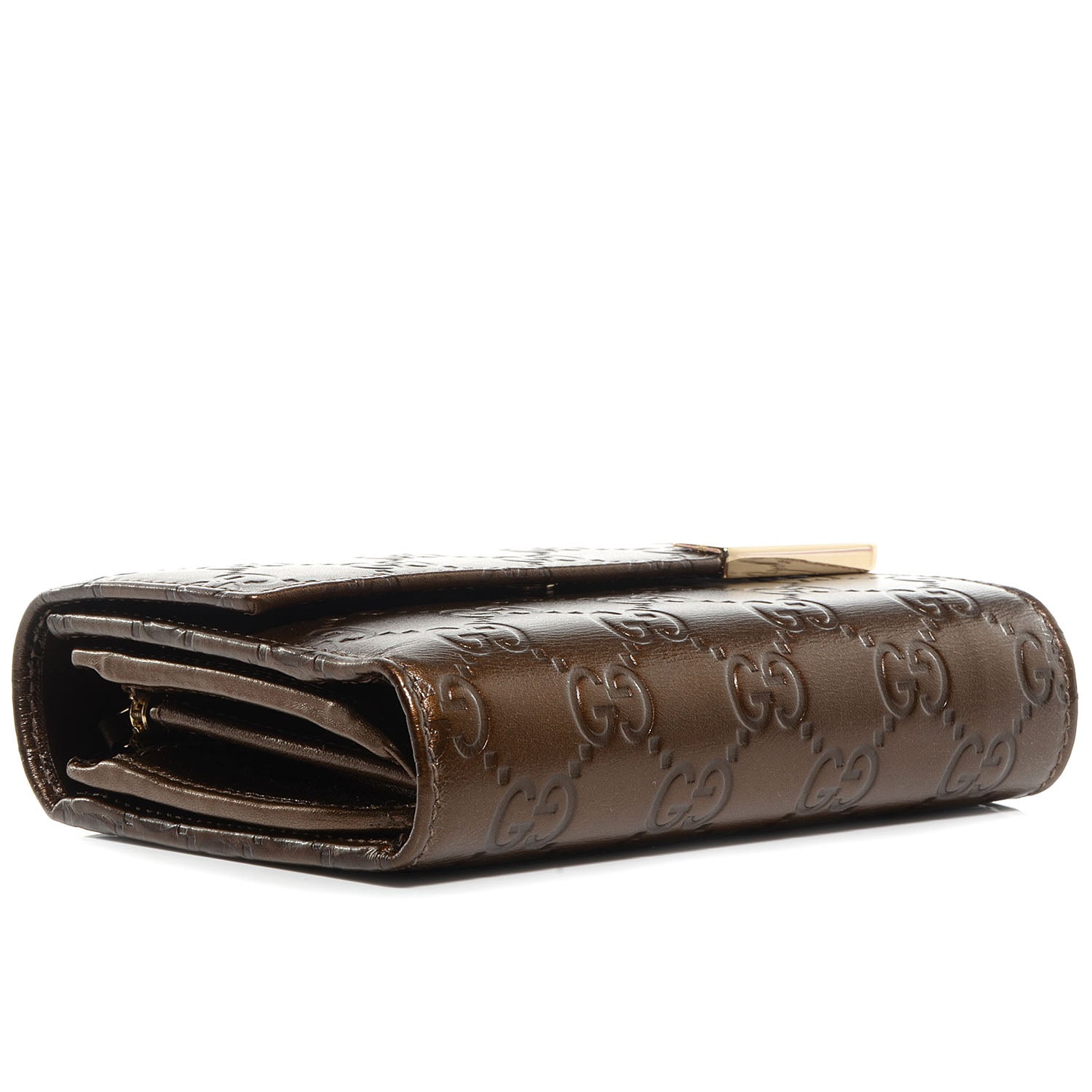 Gucci Guccissima Dice Compact Trademark Wallet Bronze 4 of 8