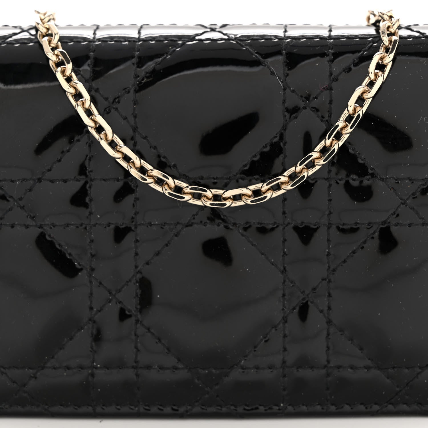 Christian Dior Patent Cannage Nano Lady Dior Card Holder Black 6 of 10