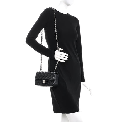 Chanel Lambskin Quilted Mini Rectangular Flap Black 2 of 8