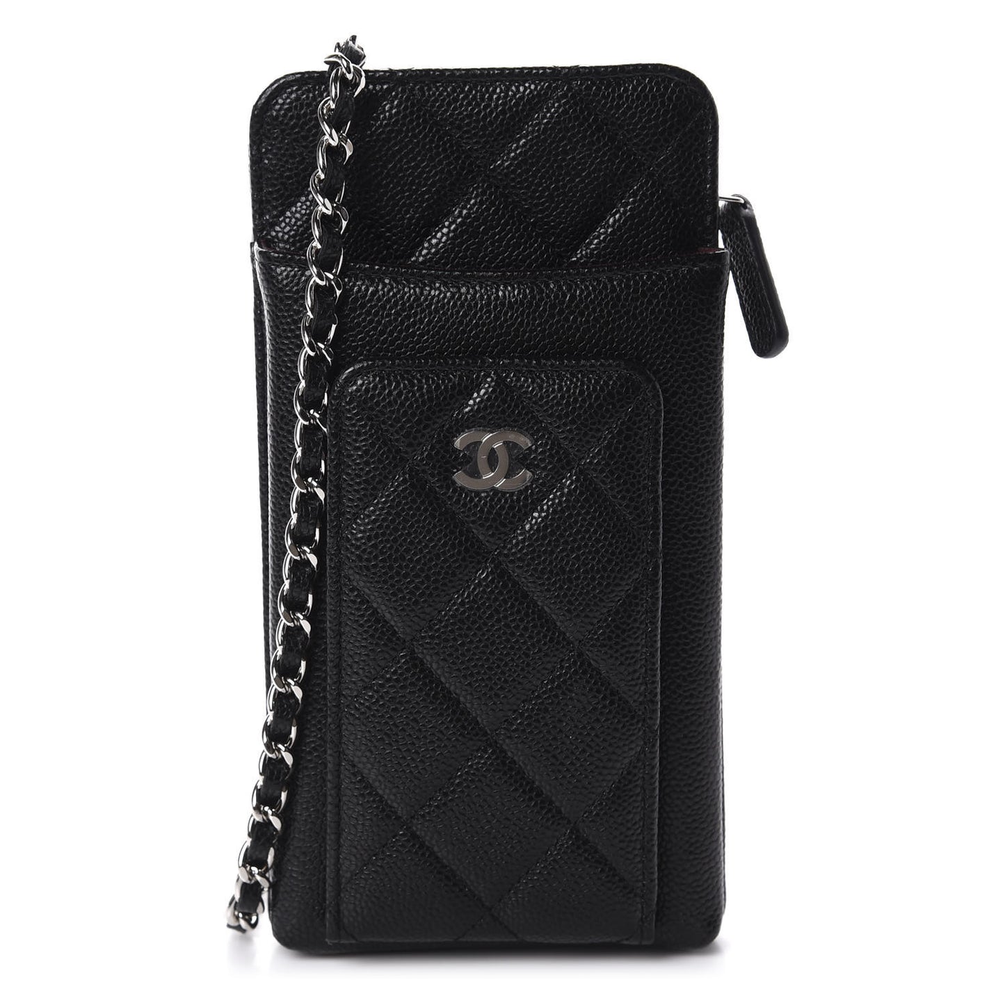 Caviar Quilted CC Phone Holder Black