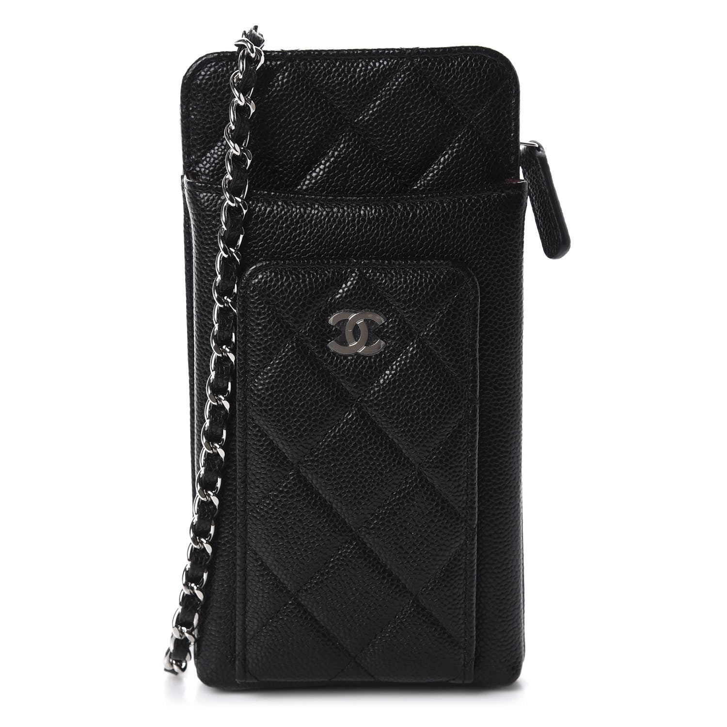 Chanel Caviar Quilted CC Phone Holder Black 1 of 12