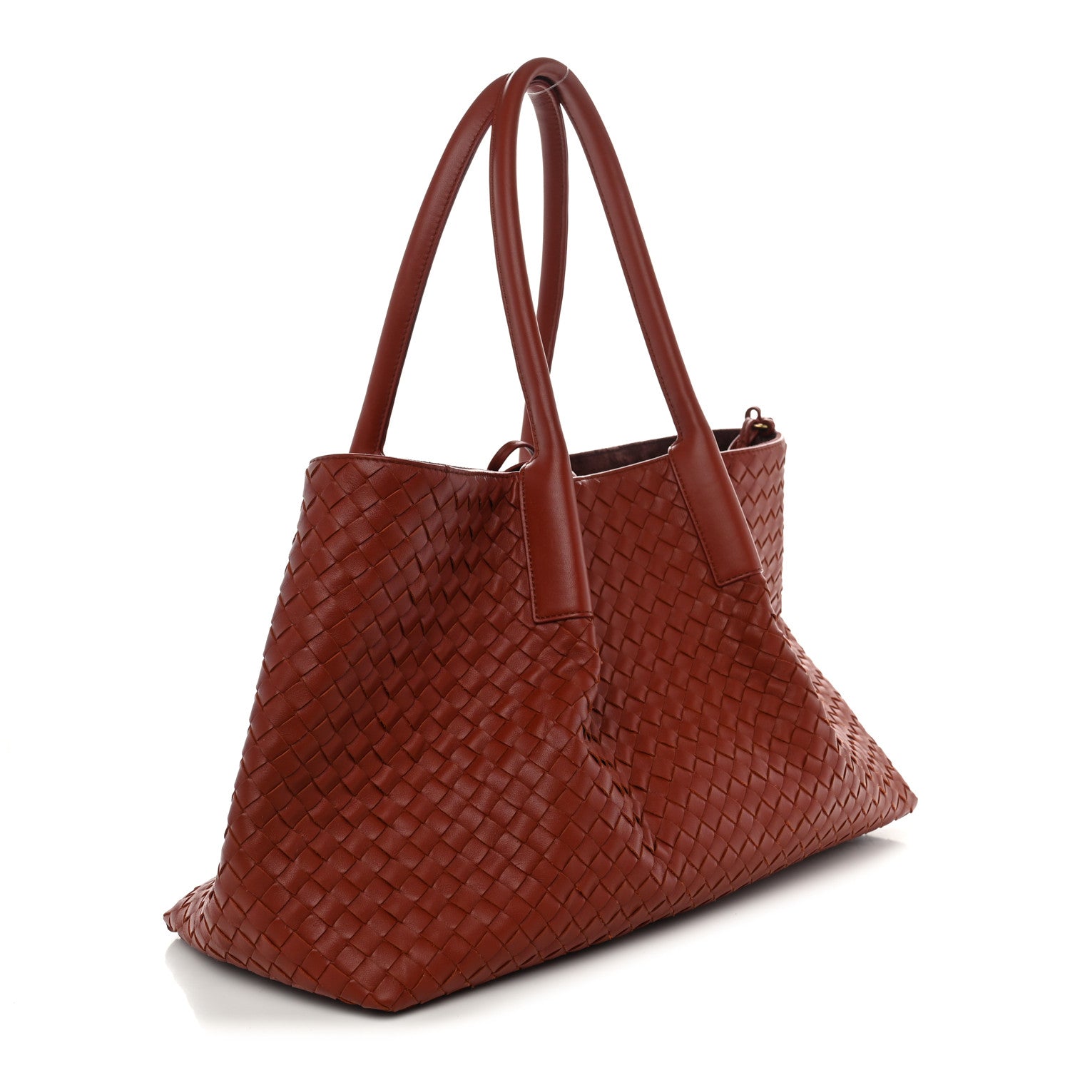 Bottega Veneta Calfskin Intrecciato Large Pinacoteca Reversible Tote Rust Deep Mahogany 4 of 10