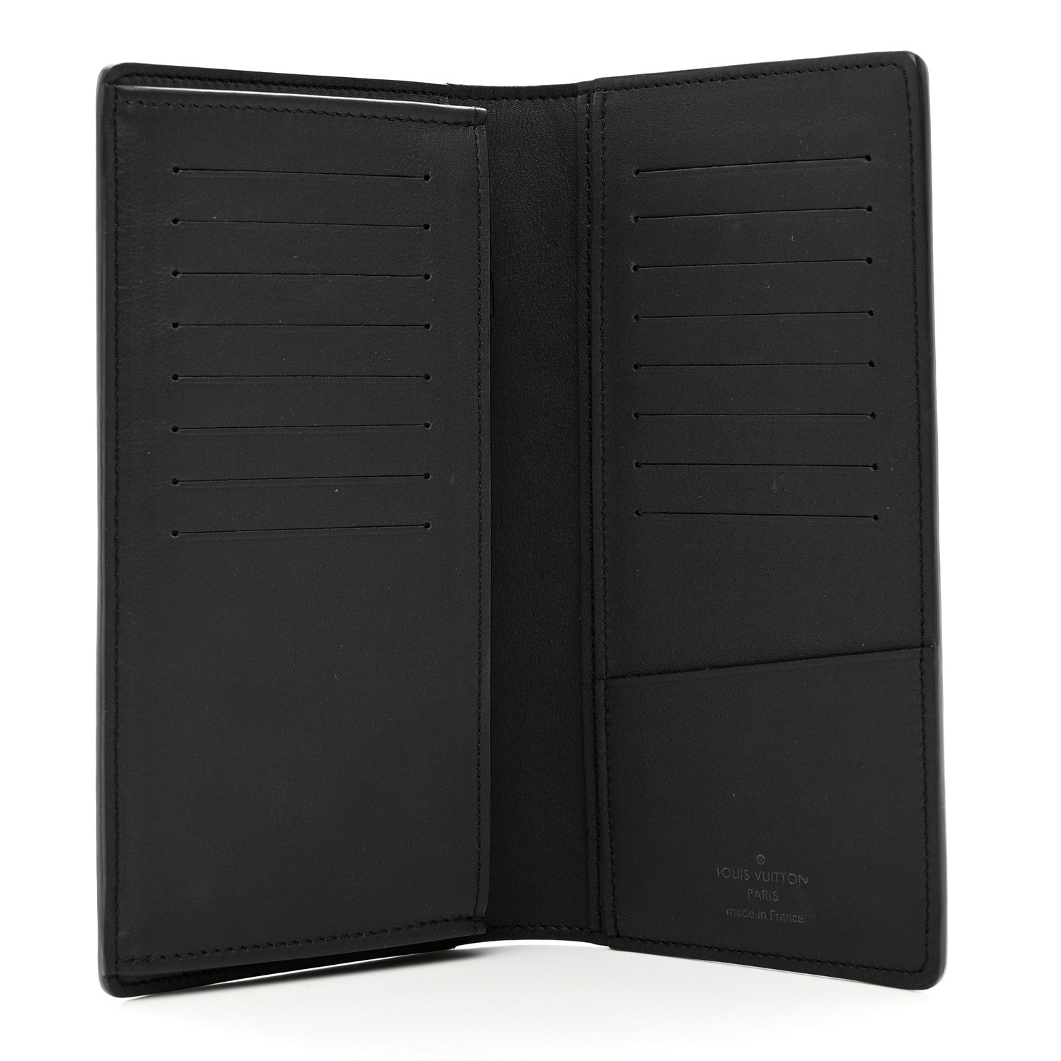 Louis Vuitton Calfskin Monogram Shadow Brazza Wallet Black 5 of 6