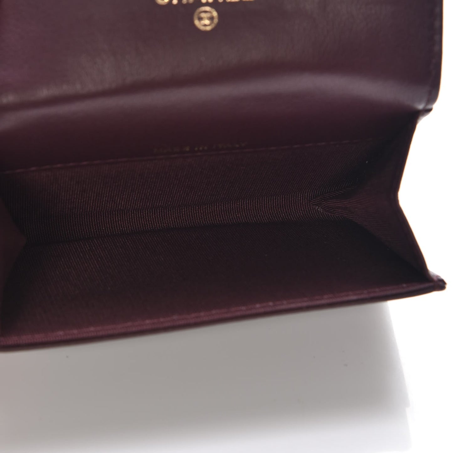 Aged Calfskin Chevron Quilted Small Reissue Flap Wallet Burgundy