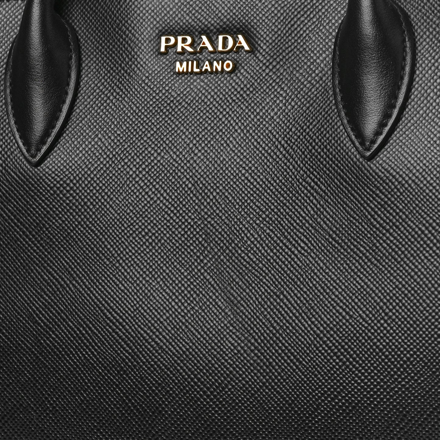 Saffiano City Calfskin Large Bibliothèque Top Handle Black Fuoco