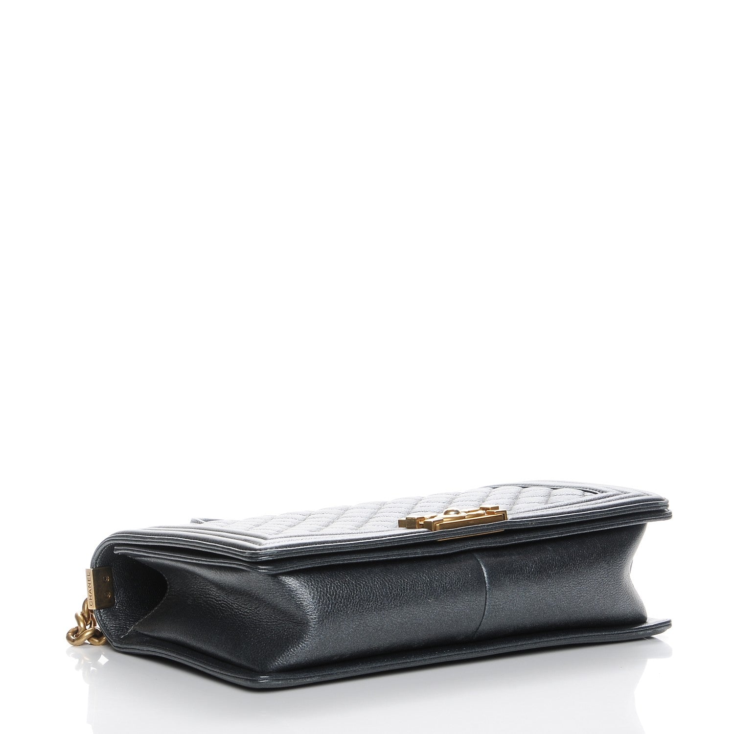 Chanel Metallic Calfskin Quilted New Medium Boy Flap Dark Grey 4 of 8