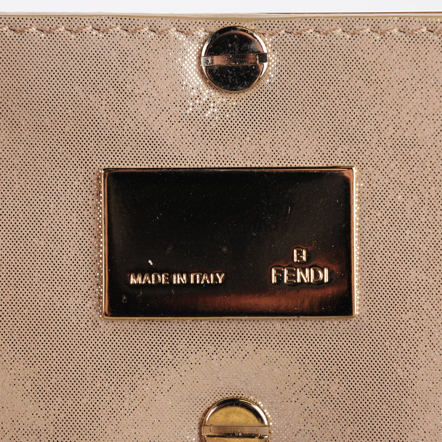 Fendi Metallic Calfskin Mia Shoulder Bag Beige 8 of 8