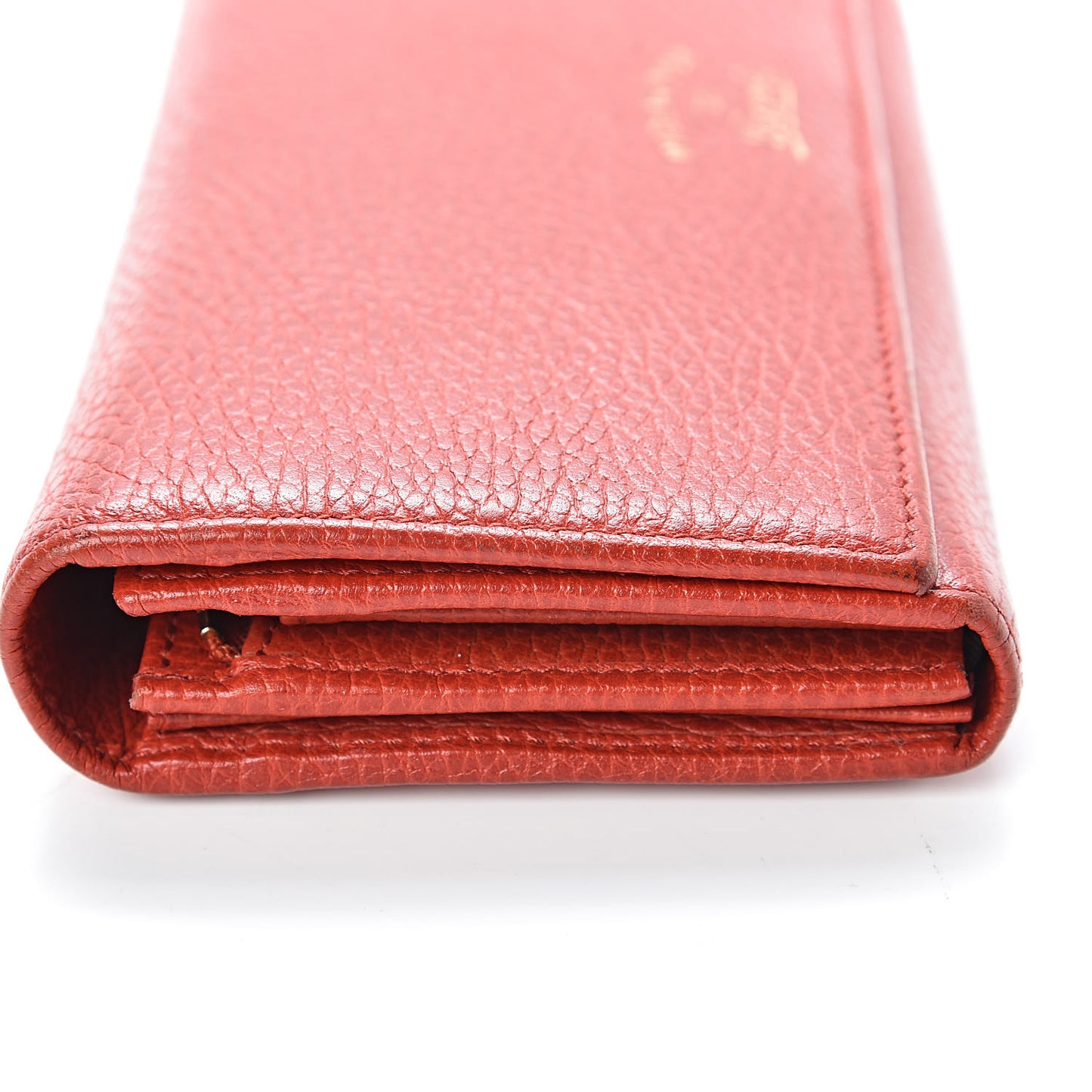 Pebbled Calfskin Continental Wallet Red